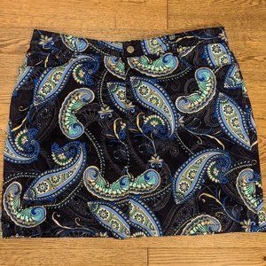 Croft & Barrow Women's Blue Paisley Skort Size 16